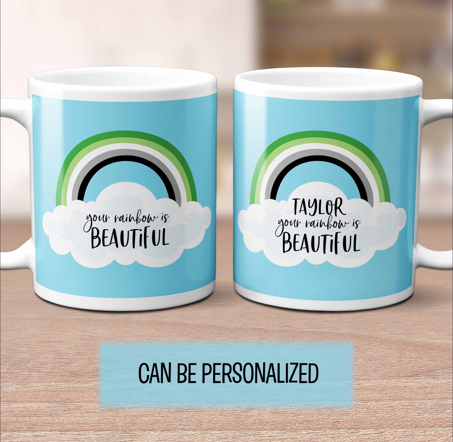 Aromantic Pride Mug with Optional Personalization