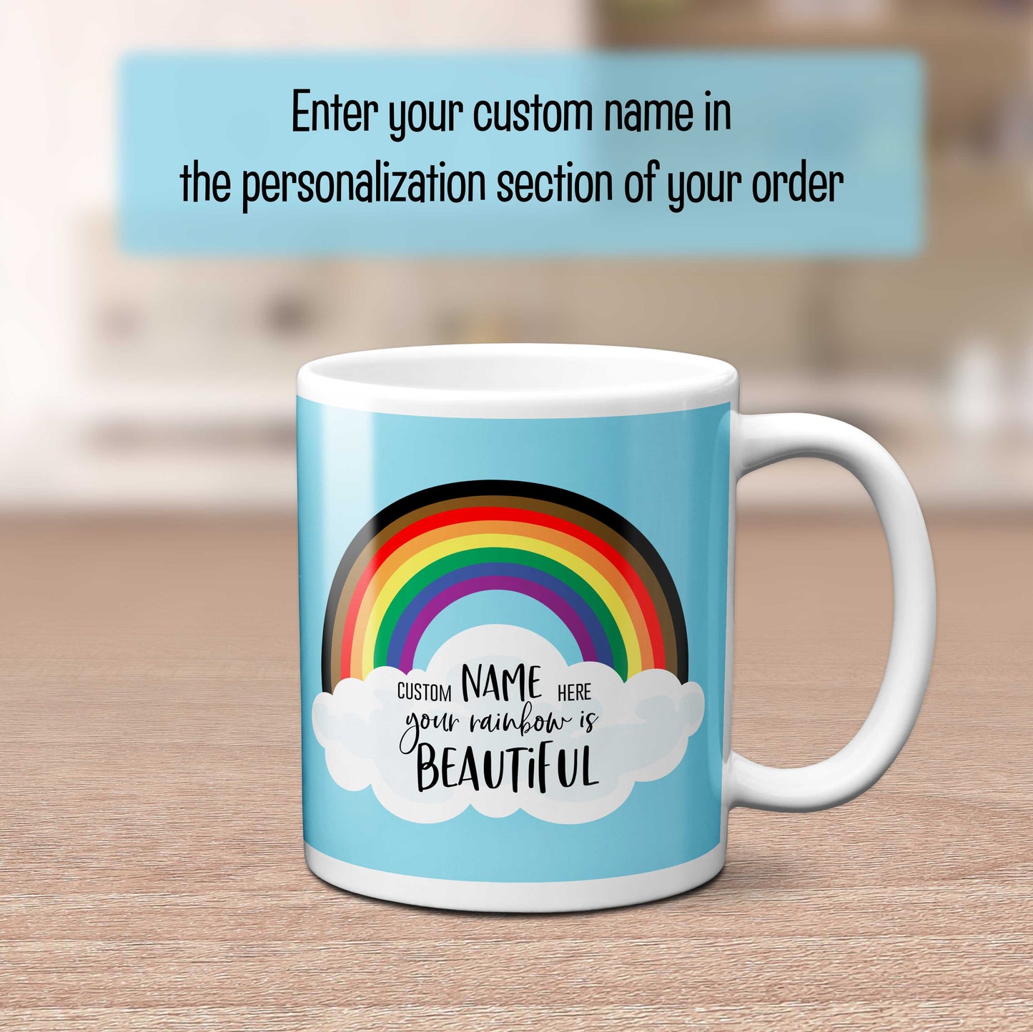 POC Pride Rainbow Mug with Optional Personalization