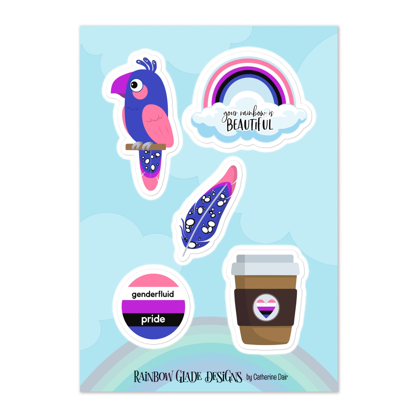 Genderfluid Pride Sticker Collection