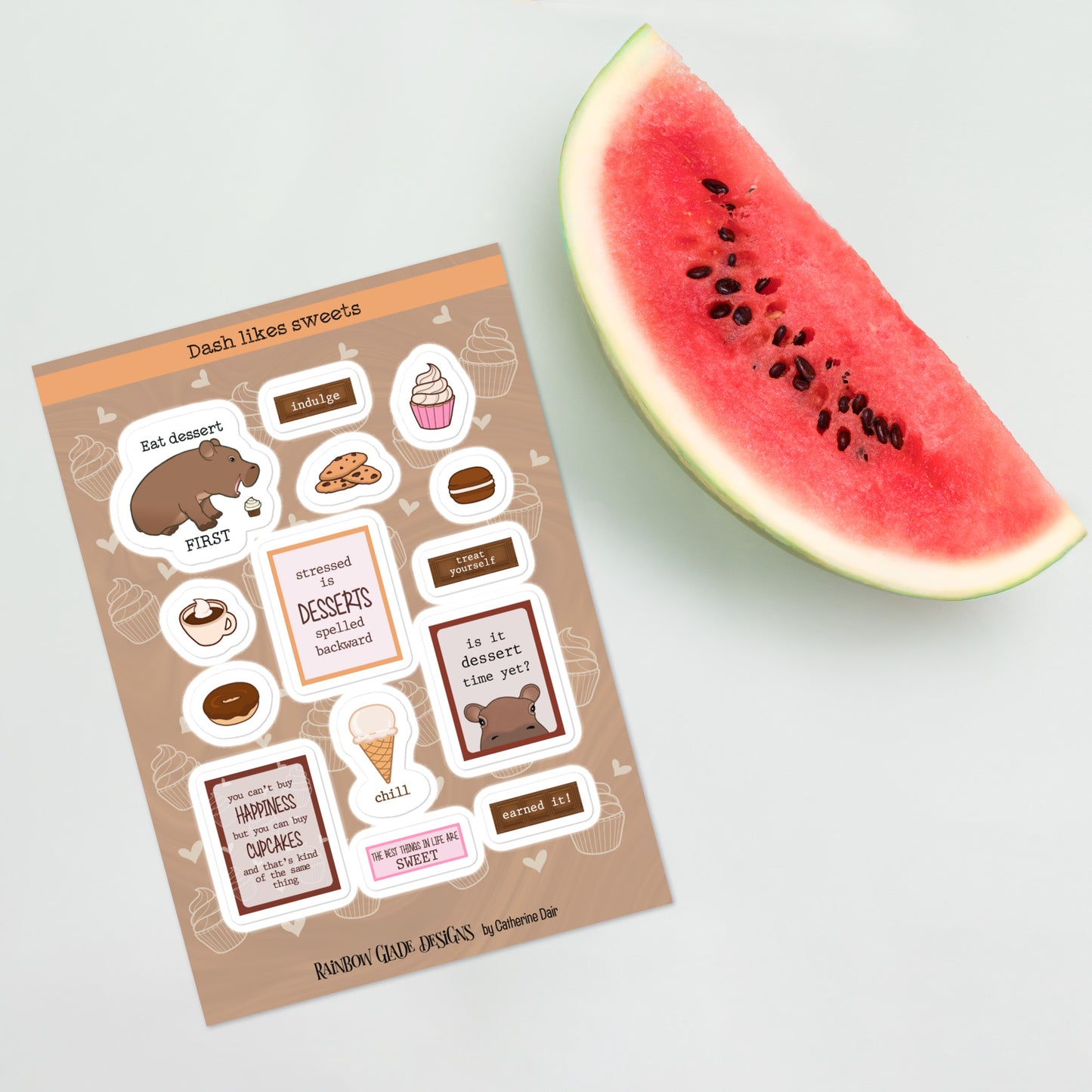 Dash Likes Desserts Sticker Sheet