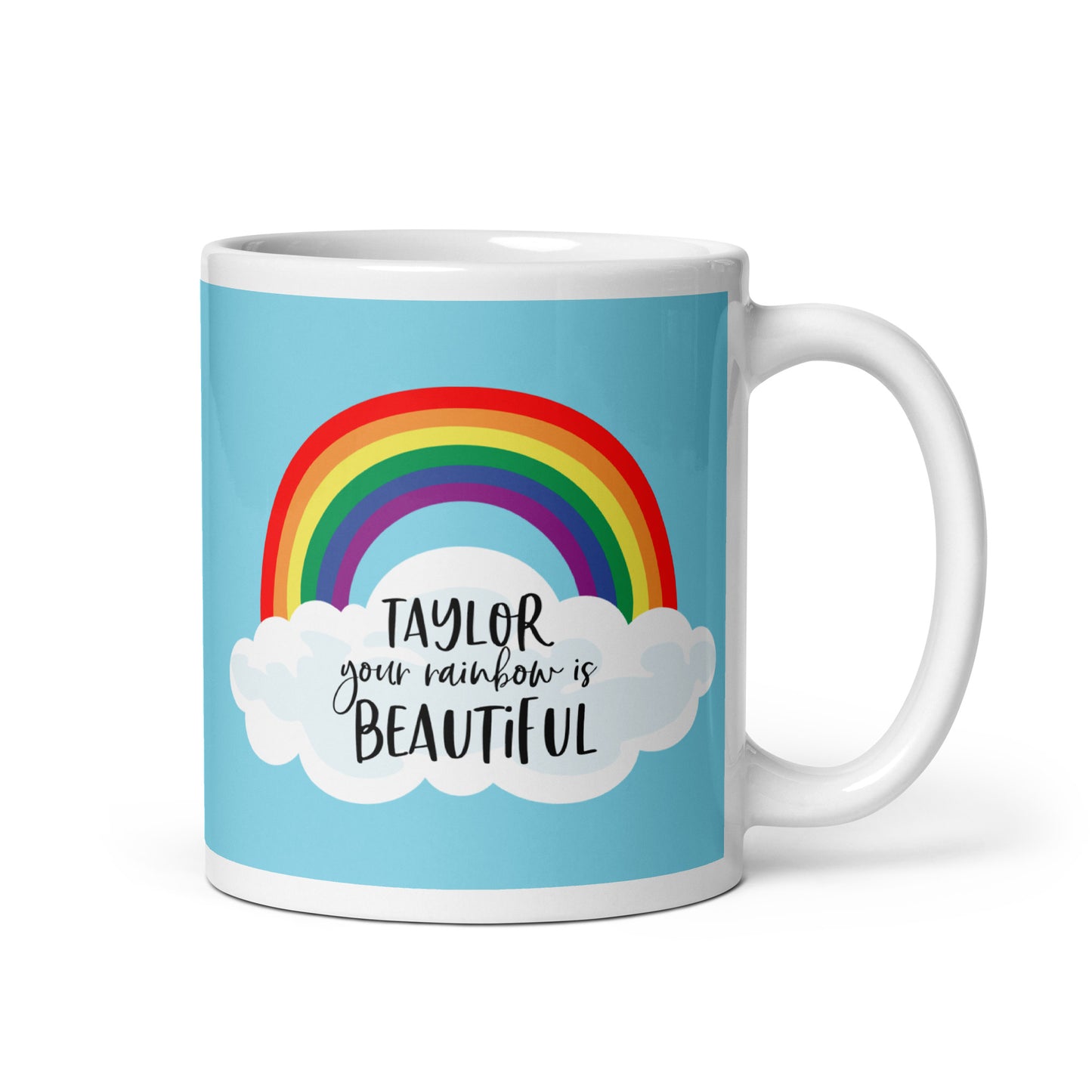Pride Rainbow Mug with Optional Personalization
