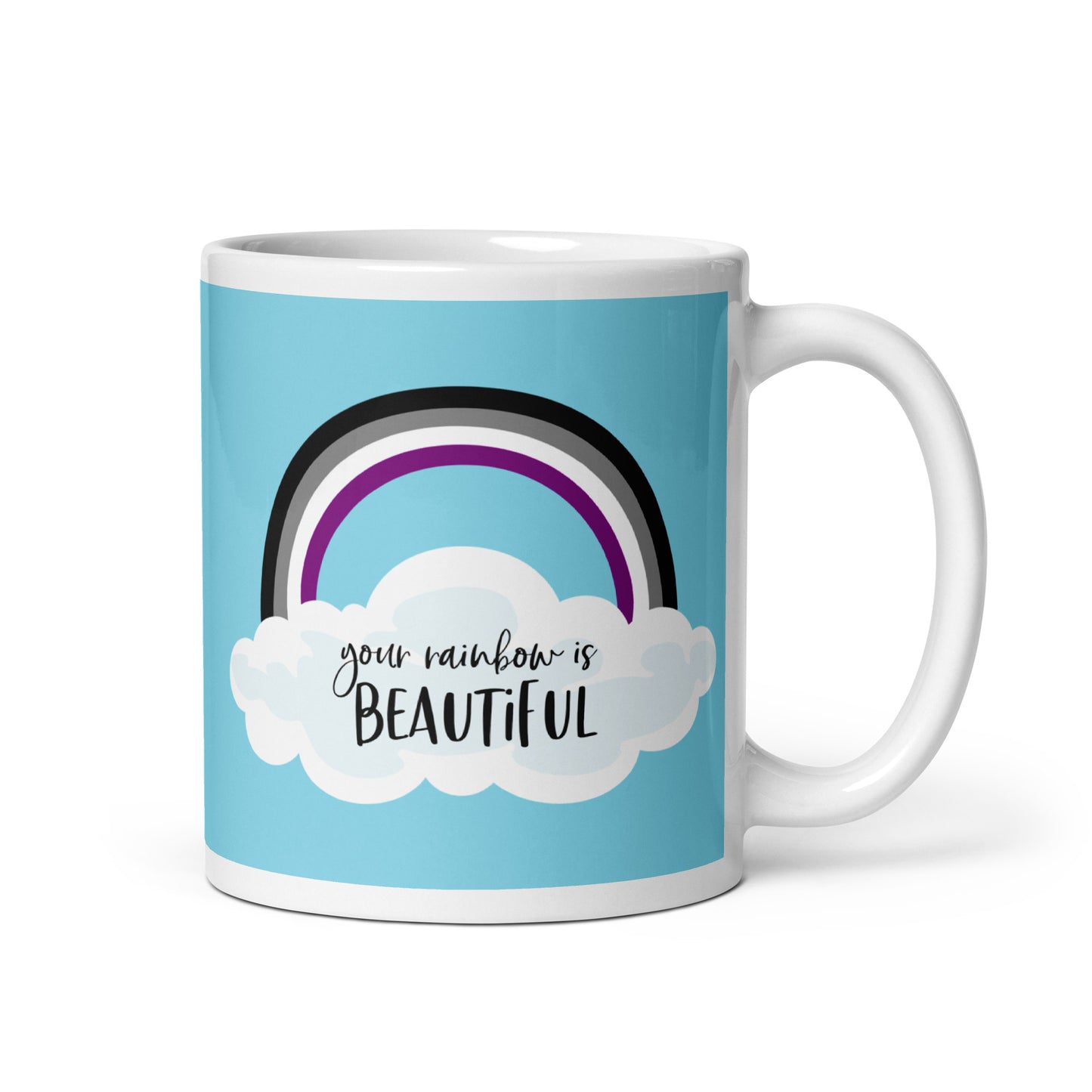 Asexual Pride Rainbow Mug with Optional Personalization