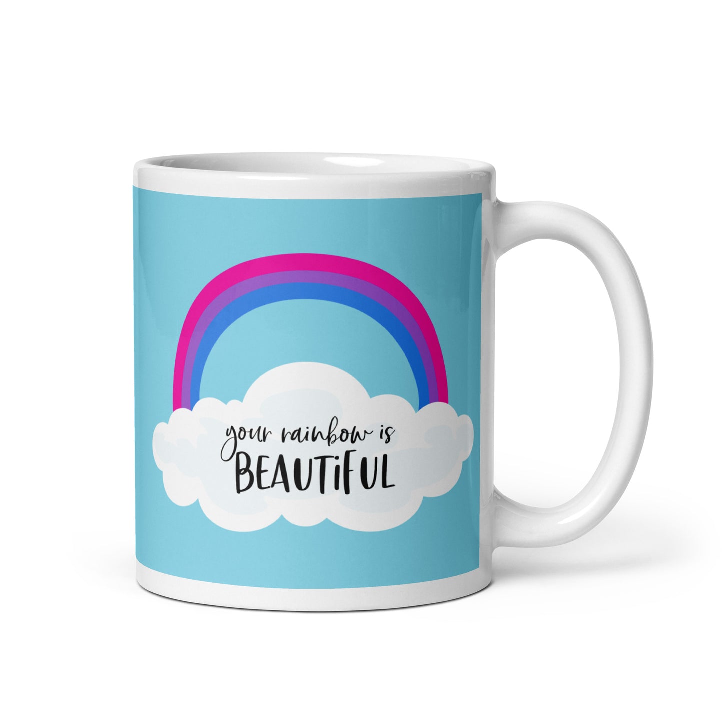 Bisexual Pride Rainbow Mug with Optional Personalization