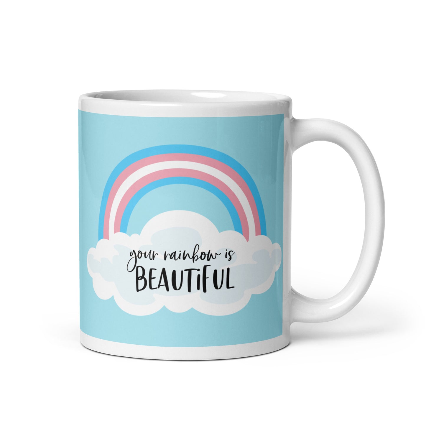 Trans Pride Rainbow Mug with Optional Personalization