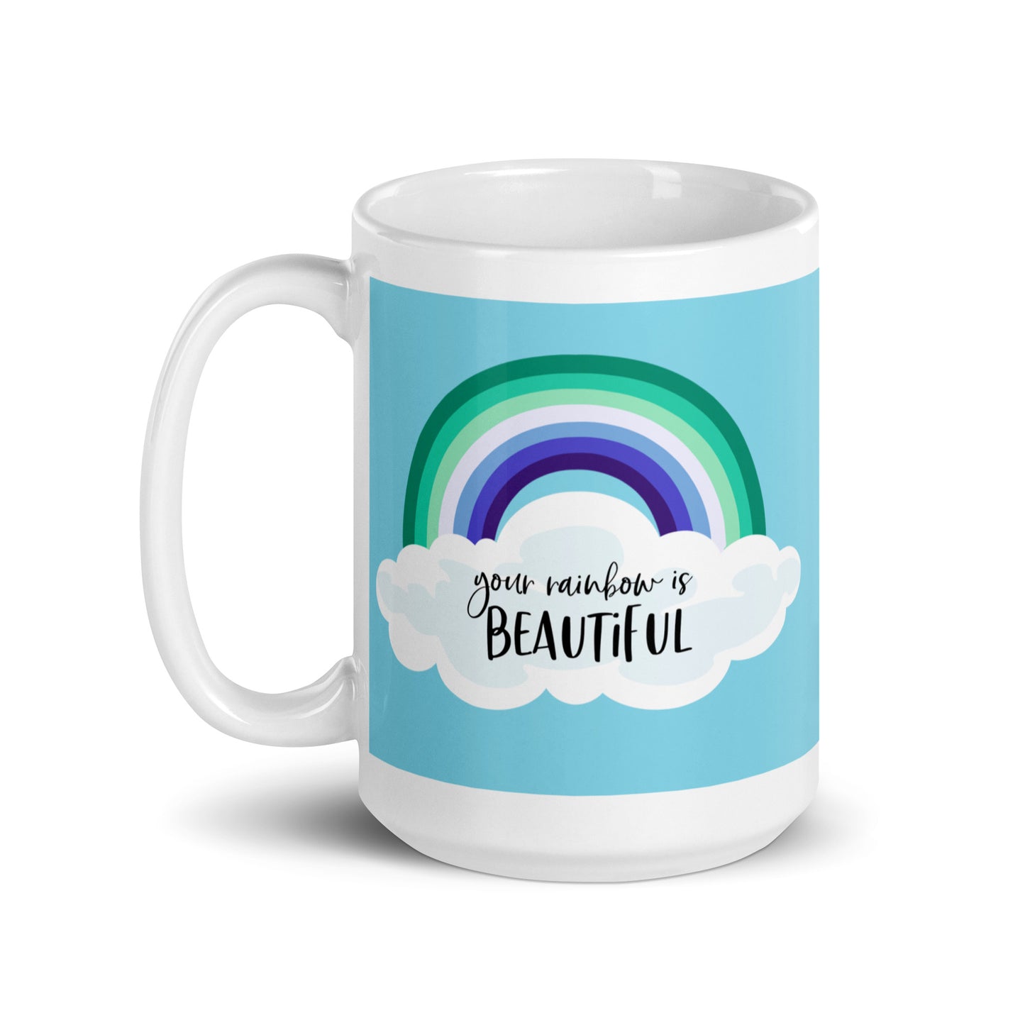 Gay Male Pride Rainbow Mug with Optional Personalization